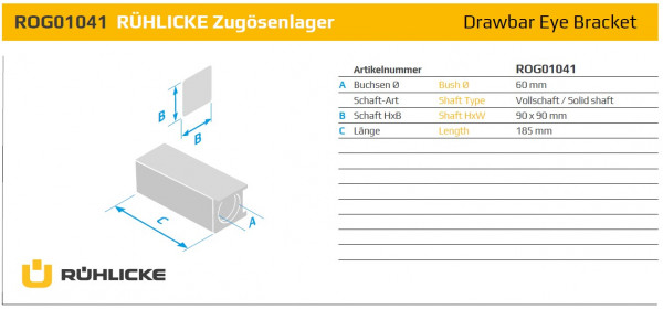 ROG01041 Zugösenlager zum Einschweißen