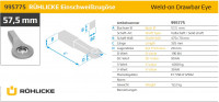 995775 57,5 mm Einschweißzugöse 75 x 70 mm Vollschaft mit Typenschild